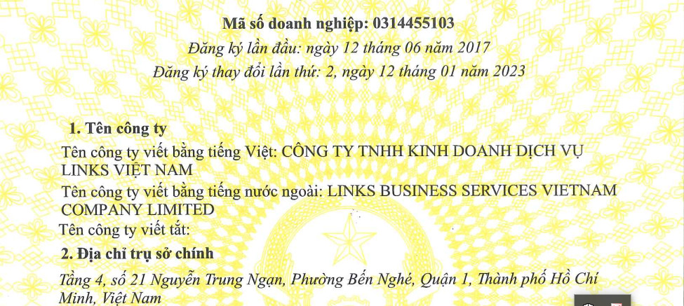 CÔNG TY TNHH KINH DOANH DỊCH VỤ LINKS VIỆT NAM